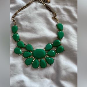 Green stone bubble necklace with gold accent